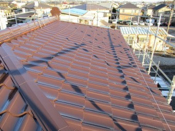 板金瓦屋根の塗装工事施工前