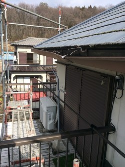 施工前の軒樋の状態です
