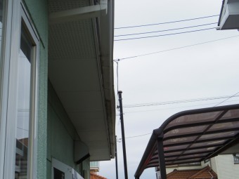 真岡市K様、東面1階部分軒樋
