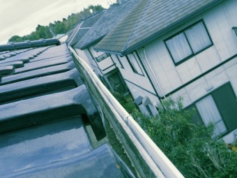 真子町、雨樋現調、軒樋曲がり北