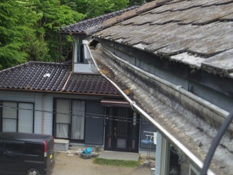 益子町S様、西面2階部分軒樋