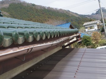 鹿沼市K様、南面大屋根軒樋