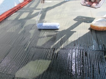 やなぜh様邸屋根下塗り