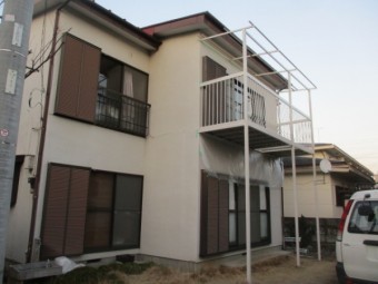 ベランダ鉄部の上塗りが終了しました