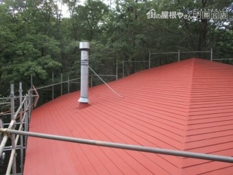 さび止めが終了した煙突側の状態です
