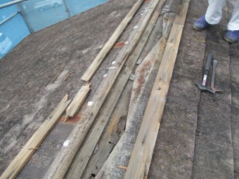 棟板金を解体しました