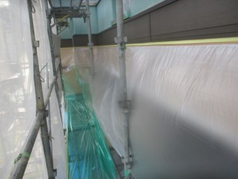 1階の引っ張り養生が終了しました