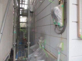 電気メーターの養生が終了しました