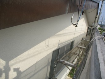 2階西面の外壁塗装の完工です