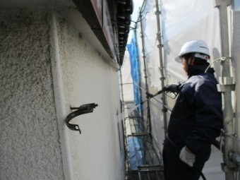 2階部分の高圧洗浄中です