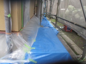 土間養生が終了しました