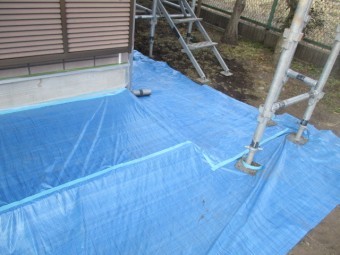 土間の養生が終了しました