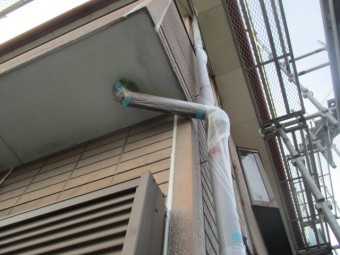 雨樋の養生が終了しました