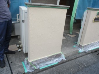 門塀の塗装が終了しました