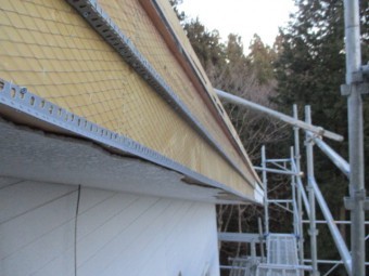 破風と軒天の下地加工が終了しました