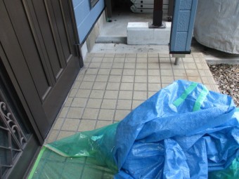 土間養生を剥がしました
