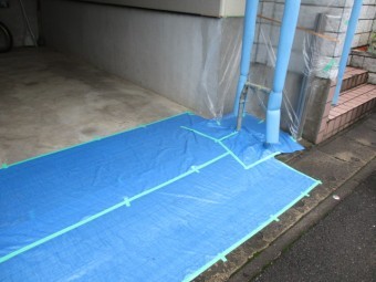 土間養生をしました