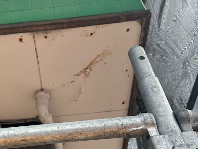 洗浄前の軒天です