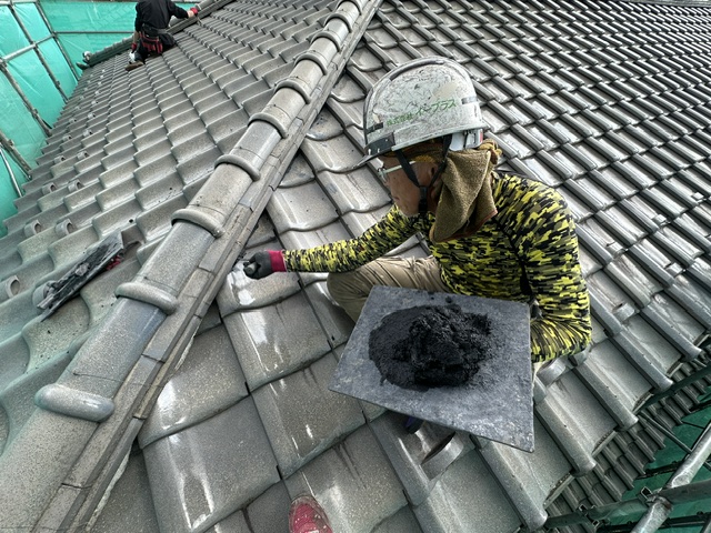 宇都宮市屋根修繕・外壁塗装・雨樋交換工事 瓦屋根の漆喰補修