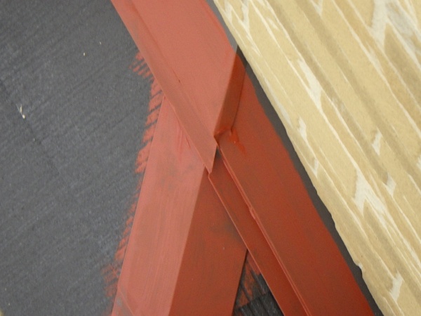 屋根板金部の下塗り終了です