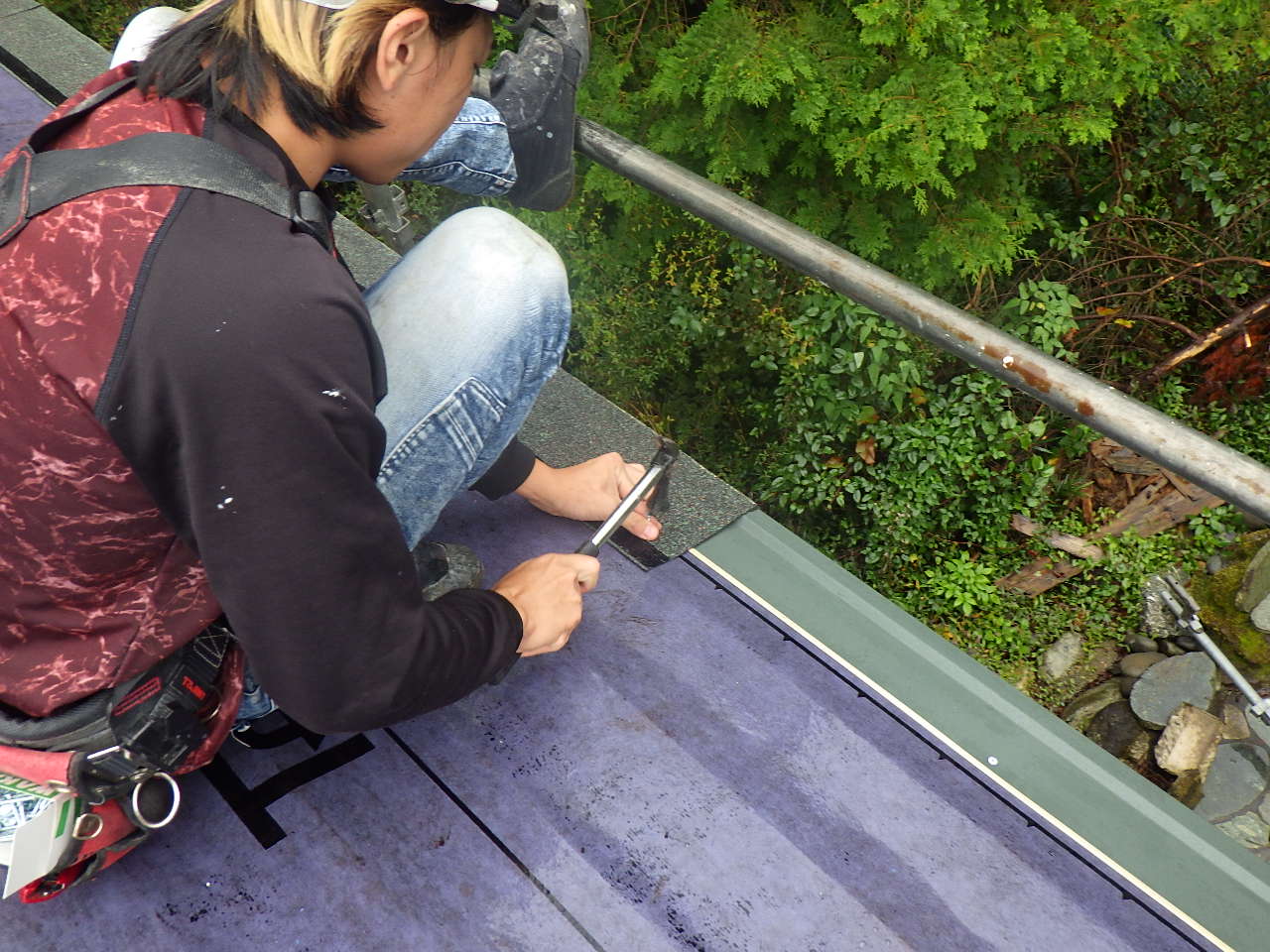 軒先水切りの取付と細部調整