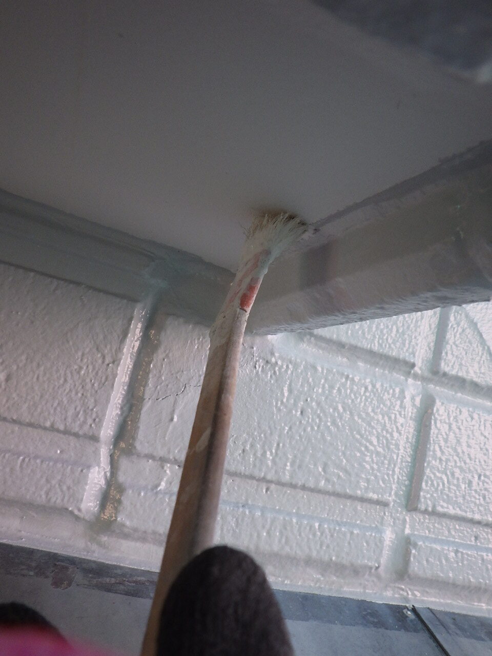 軒天の補修中です