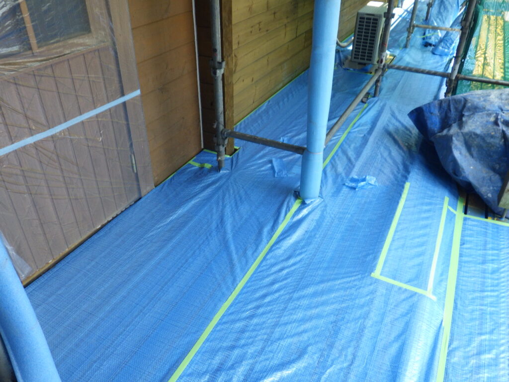 土間養生が終了しました