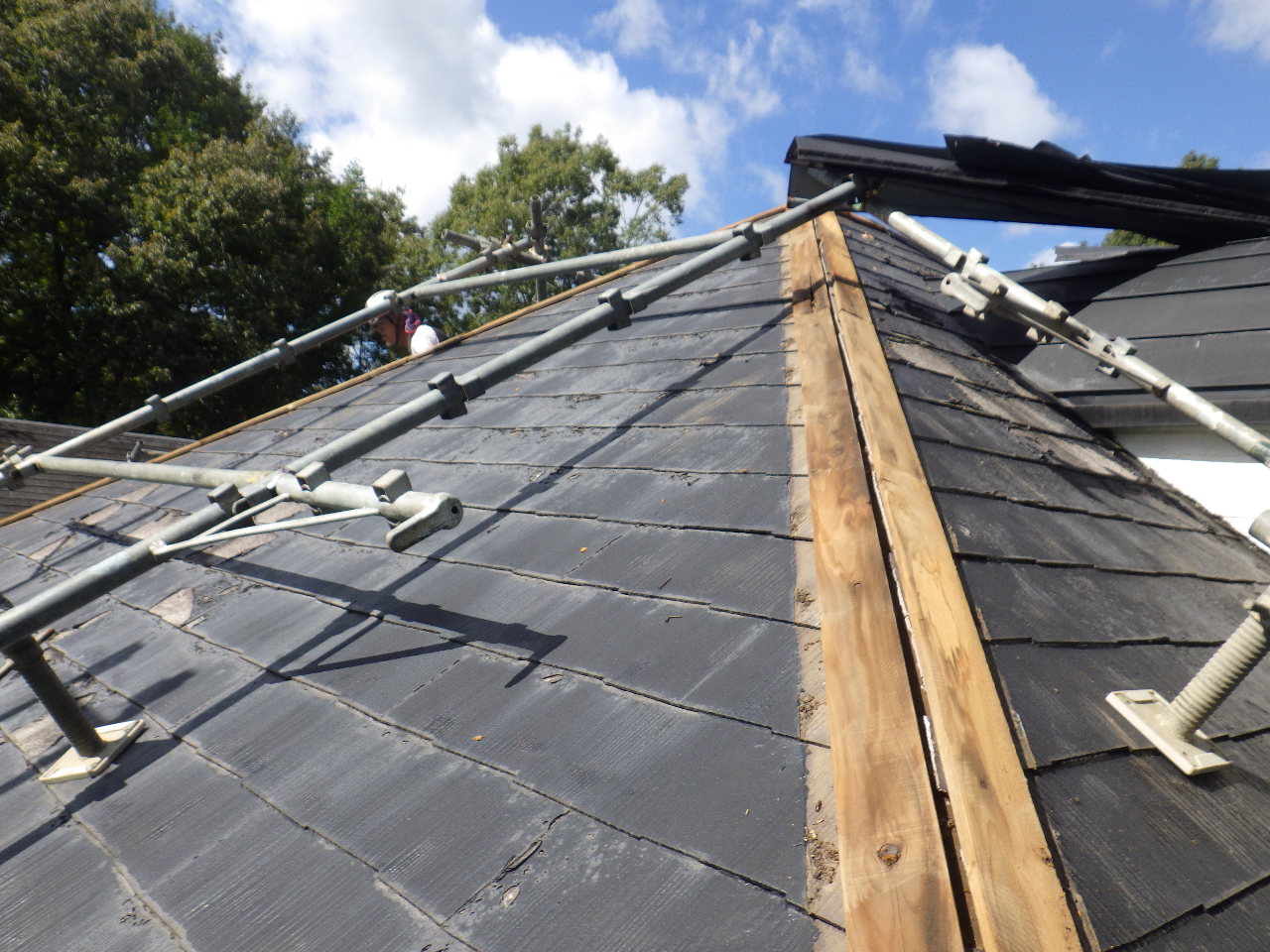 棟板金の解体終了です