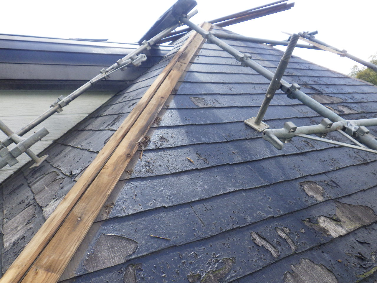 棟板金の解体終了です