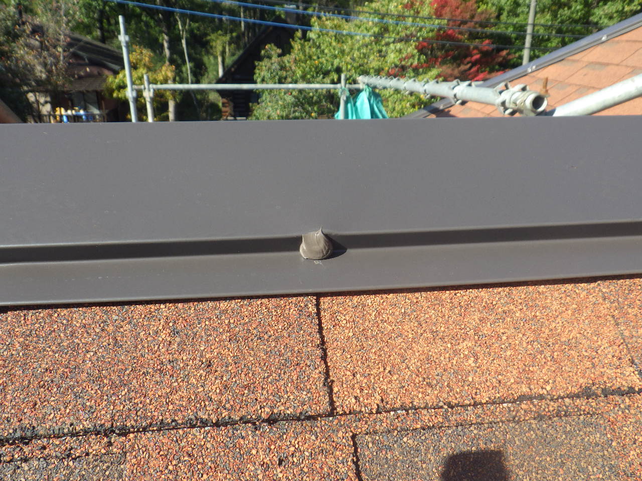 釘頭のシーリング終了です