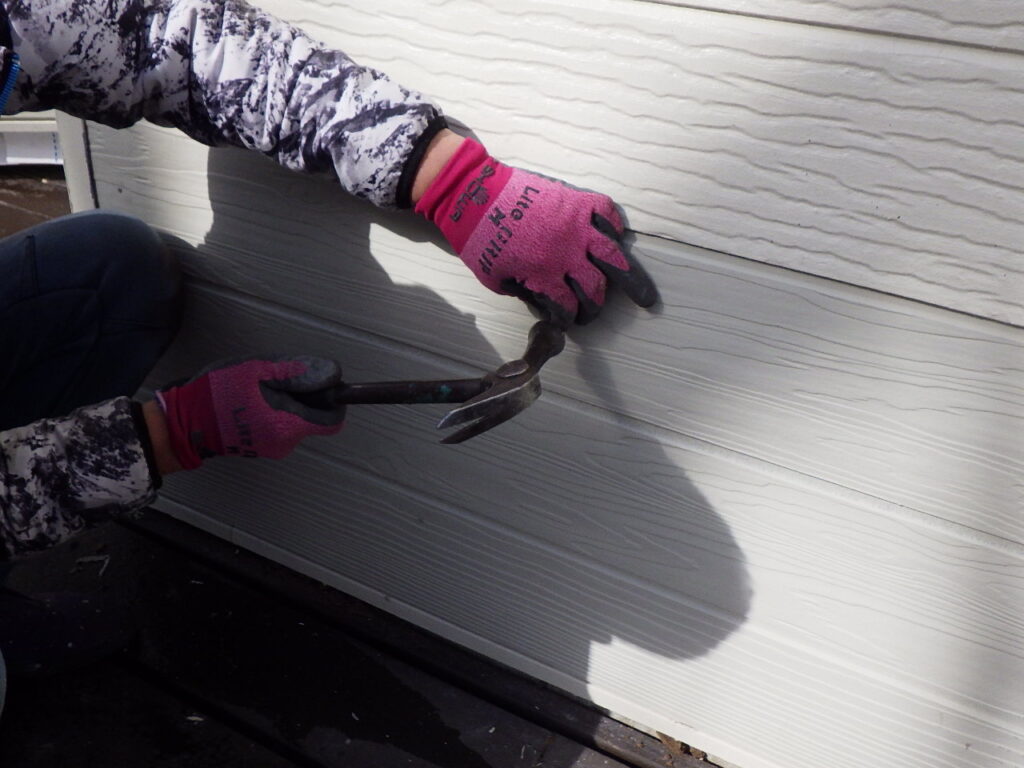 サイデイング固定中