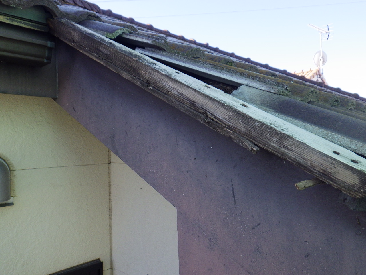 袖瓦まわりの腐食