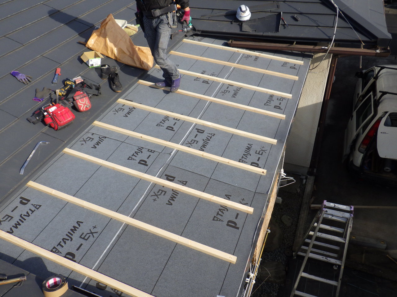 桟木の取り付け