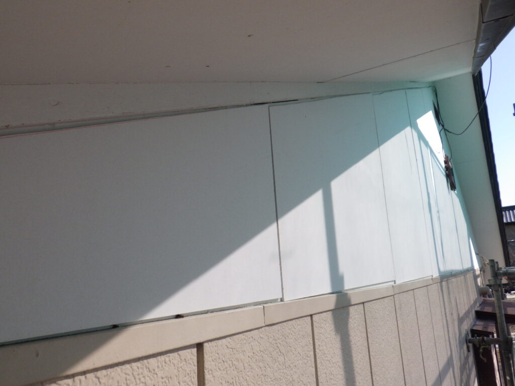 ケイカル板の貼り付け終了