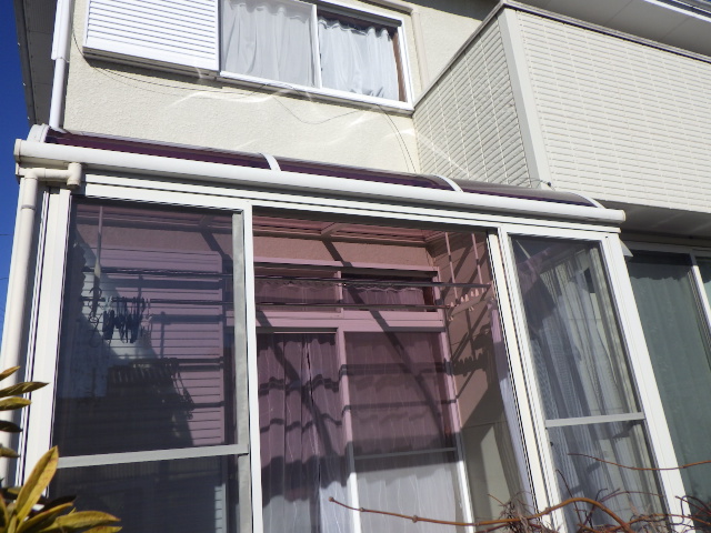 サンルーム屋根材の取り付け終了です