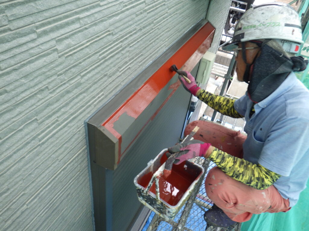 錆止め塗装中