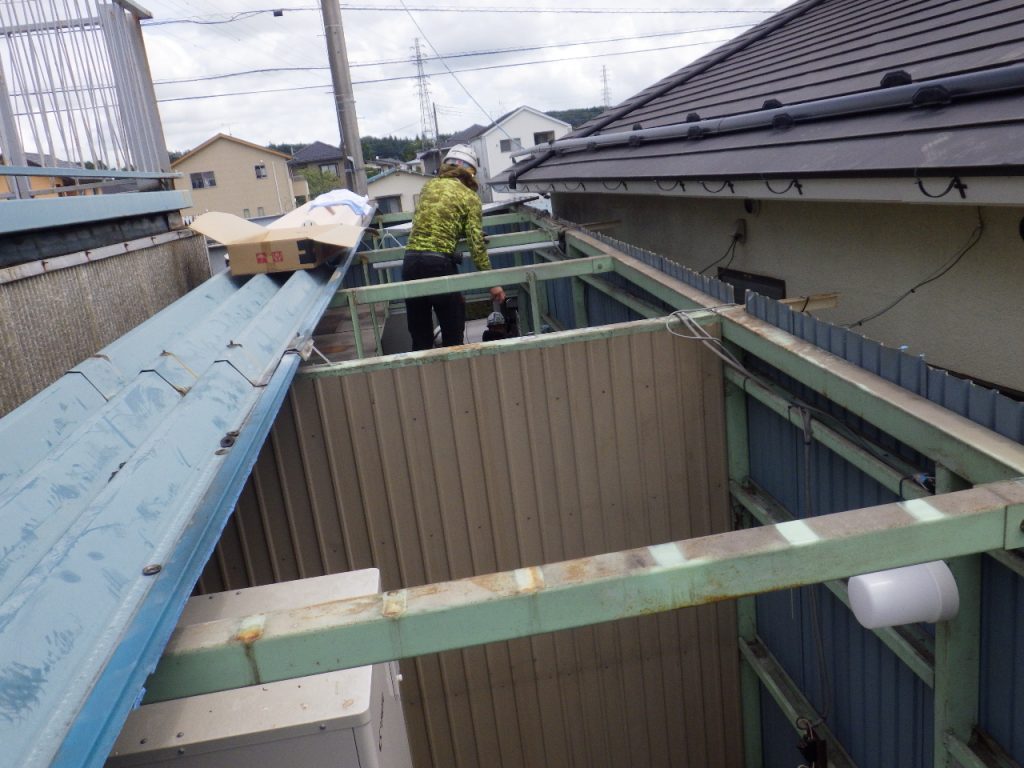 撤去後の骨組み確認