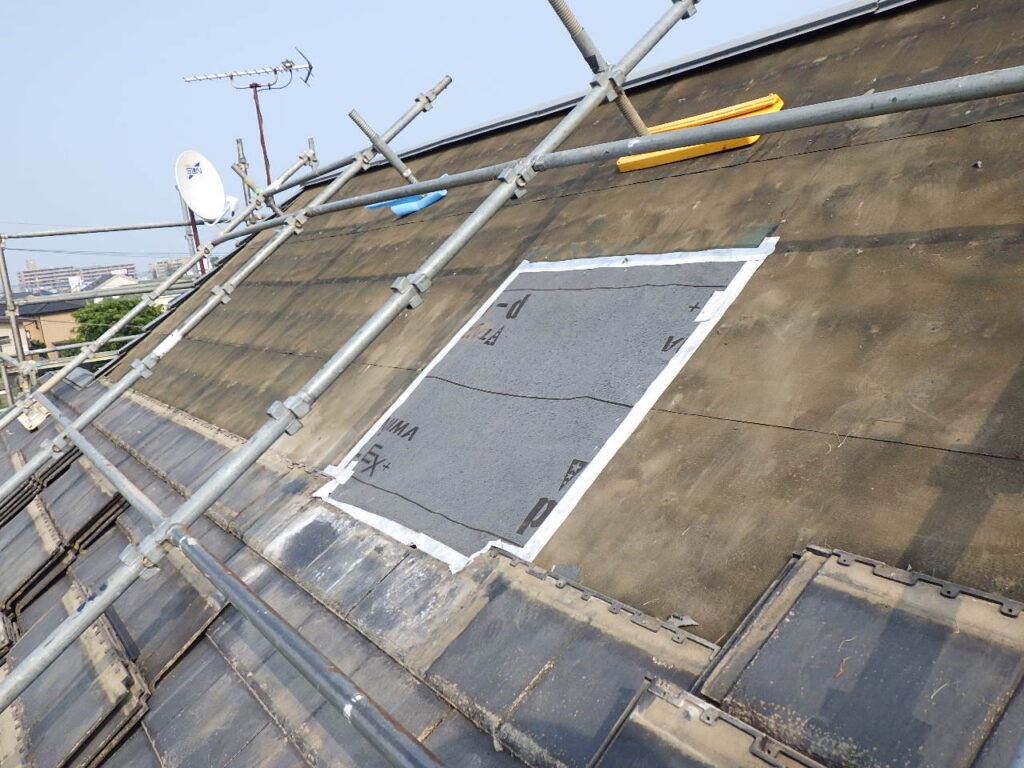天窓穴の雨養生終了です